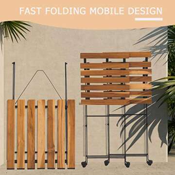 SUNBURY Outdoor 3 Piece Bistro Set for Patio Dining