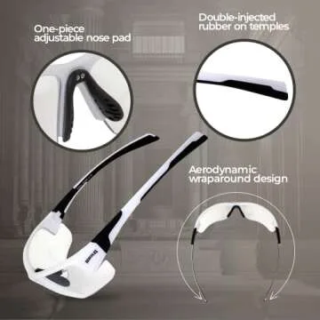 Global Vision Hercules 7 Auto-Darkening Clear to Smoke Lens Transitional ANSI Z87.1 Safety Sunglasses Glasses Photochromic (White)