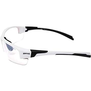 Global Vision Hercules 7 Auto-Darkening Clear to Smoke Lens Transitional ANSI Z87.1 Safety Sunglasses Glasses Photochromic (White)