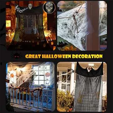 Lamgoa 12.3ft Halloween Ghost Hanging Decorations, Scary Hanging Reaper Motion Voice Activated with Creepy Sound & Glowing Mask Flying Ghost for Haunted House, Yard Home Party Indoor Outdoor Decor