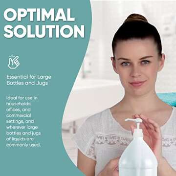 Gallon Pump Dispenser - Dispenses 1 Ounce Per Stroke - for Plastic or Glass Bottles – Heavy-Duty Leak Proof for Commercial and Household Use – BPA Free 38/400 (Pack of 4)