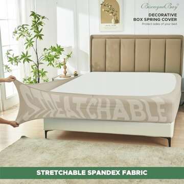 Biscaynebay Decorative Box Spring Cover King & Cal King Size, Light Camel Luxurious Jersey Knitting ...