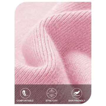 MEROKEETY Women's Winter Off Shoulder Bodycon Sweater Dress Formal Long Sleeve Elegant Cocktail Party Midi Maxi Dresses, LightPink, Medium