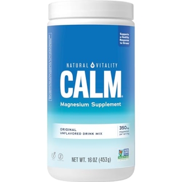 Natural Vitality Calm, Magnesium Supplement, Anti-Stress Drink Mix Powder, Gluten Free, Vegan, & Non...
