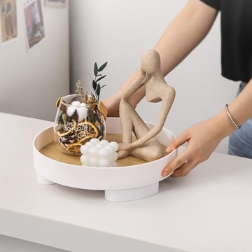 Round Bathroom Tray 2 Pack Stylish Vanity Countertop Organizer