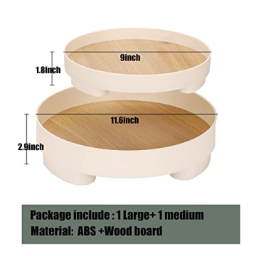 Round Bathroom Tray 2 Pack Stylish Vanity Countertop Organizer