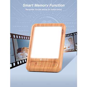 Dreamegg Light Therapy Lamp Bright Sun Lamp, UV Free 10000 Lux Light Lamp with White, Warm and Natural Lights, Stepless Brightness, 6 Timer Levels, Touch Control, Portable Sun Lamp for Home Office