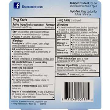 Dramamine Orig Tabs New Size 12 Ct Dramamine Orig Tabs New 12