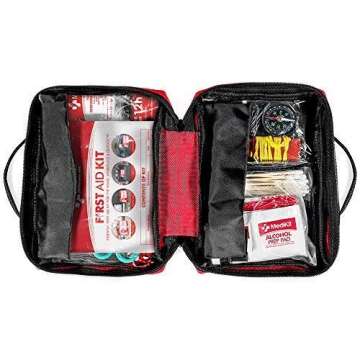 MediKit Deluxe First Aid Kit (115 Items) The Most Essential First Aid Supplies for Home, Sports, Travel, Camping, Office and The Workplace … (Red)