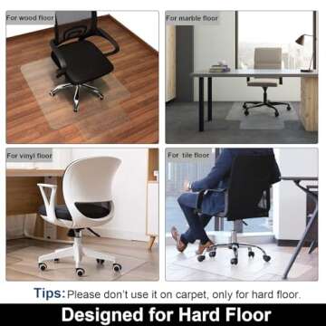 AiBOB Office Chair Mat for Hardwood Floor, 36 X 48 inches, Hard Floor Chair Mats Under Computer Desk...