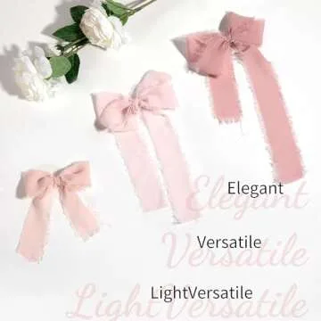 HTVRONT Chiffon Silk Ribbon 1.5" x 7Yd Soft Handmade Fringe Frayed Edged Baby Shower Bridal Bouquets Wedding Invitation Decor (Cream & Pink)
