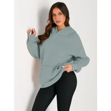 EFAN Womens Hoodies Oversized Sweatshirts Pullover Fleece Sweaters Long Sleeve Winter Fall Outfits Fashion Y2k Clothes LightGreen M