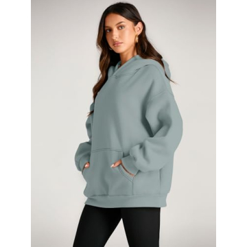 EFAN Womens Hoodies Oversized Sweatshirts Pullover Fleece Sweaters Long Sleeve Winter Fall Outfits Fashion Y2k Clothes LightGreen M