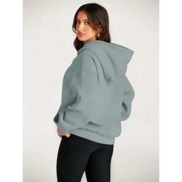 EFAN Womens Hoodies Oversized Sweatshirts Pullover Fleece Sweaters Long Sleeve Winter Fall Outfits Fashion Y2k Clothes LightGreen M