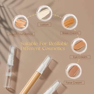 EOPER 15 Piece Airless Pump Jars for Travel Toiletries