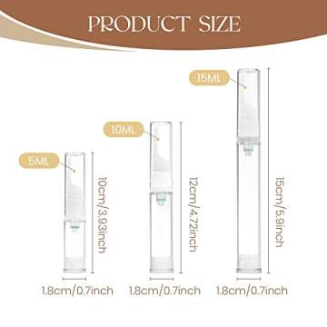 EOPER 15 Piece Airless Pump Jars for Travel Toiletries