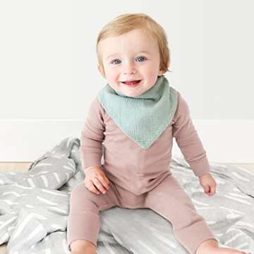 Konssy Muslin Baby Bibs 10 Pack Baby Bandana Drool Bibs 100% Cotton for Unisex Boys Girls, 10 Solid ...