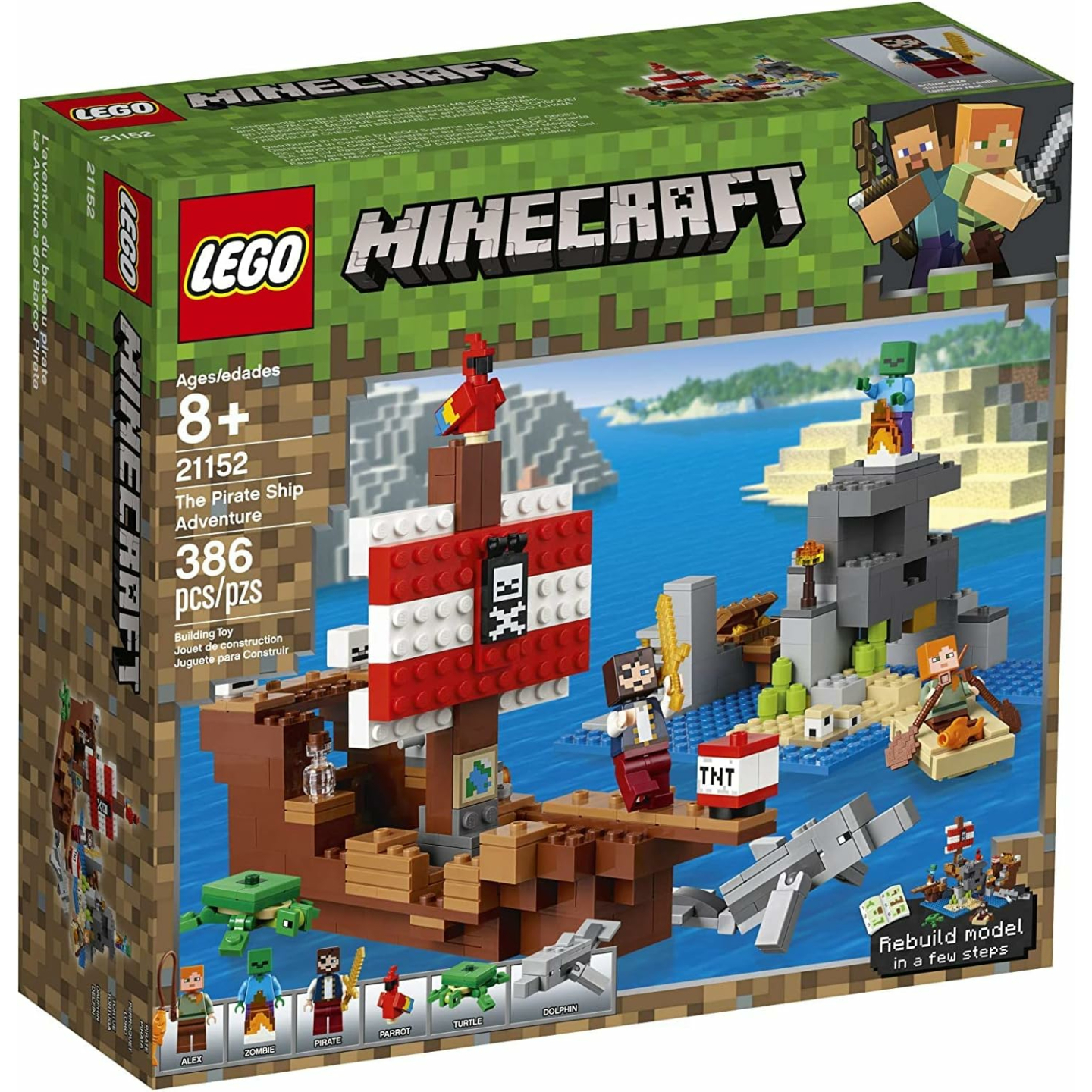 LEGO Minecraft Pirate Ship Adventure 21152 Kit - 386 Pieces