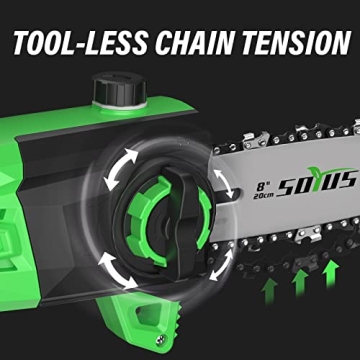 SOYUS 8-Inch Cordless Pole Saw for Effortless Tree Trimming