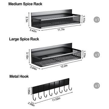 Aufworld Magnetic Spice Rack Organizer for Fridge