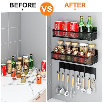 Aufworld Magnetic Spice Rack Organizer for Fridge