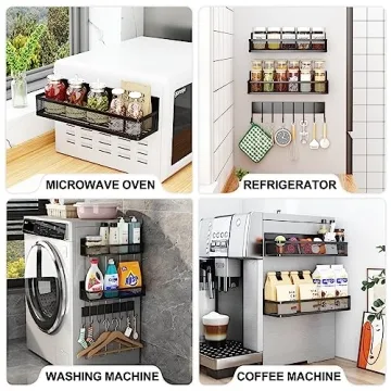 Aufworld Magnetic Spice Rack Organizer for Fridge