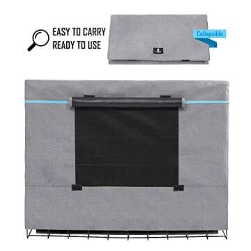 X-ZONE PET Indoor/Outdoor Dog Crate Cover, Polyester Crate Cover or Durable Windproof Kennel Covers for Wire Dog Crates