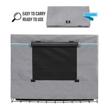 X-ZONE PET Indoor/Outdoor Dog Crate Cover, Polyester Crate Cover or Durable Windproof Kennel Covers for Wire Dog Crates