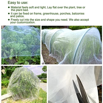 8x50Ft Insect Mesh Netting for Garden and Plant Protection