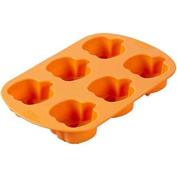 Wilton Jack-O-Lantern Non-Stick Silicone Mold, 6-Cavity