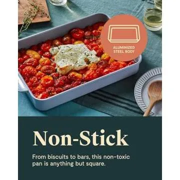 Caraway Non-Stick Ceramic 9”x13” Rectangle Pan - Naturally Slick Ceramic Coating - Non-Toxic, PTFE & PFOA Free - Perfect for Brownies, Lasagnas, and More - Slate