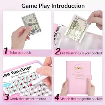 Sooez 100 Envelopes Money Saving Challenge, A5 Savings Challenge Book to Save $5,050, Money Saving Binder with Reusable Tracker, Save Challenge Book Challenge Kit with Cash Envelope, Purple