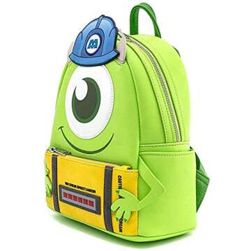 Loungefly Disney Monsters Inc Mike Wazowski Scare Cosplay Womens Double Strap Shoulder Bag Purse