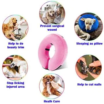 Katoggy Inflatable Dog Collar, Soft E-Collars for Dogs After Surgery, Adjustable Blow up Donut Dog Cone Collar for Small/Medium/Large Dogs and Cats