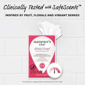 Summer's Eve Blissful Escape Daily Refreshing Feminine Wipes, Removes Odor, pH Balanced, 12 Count, 1 Pack