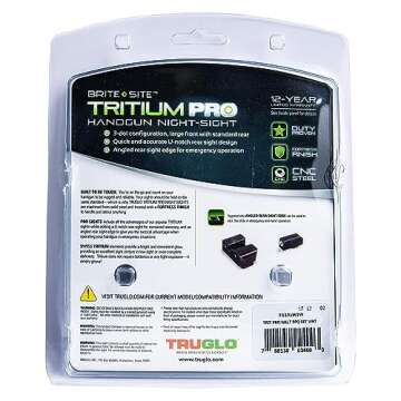 TRUGLO Tritium Pro Night Sights, Compatible with Walther P99 and PPQ | Compact Durable Glow-in-The-Dark Front & Rear Handgun Sight Set with White Focus Lock Front Ring