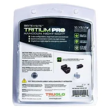 TRUGLO Tritium Pro Night Sights, Compatible with Walther P99 and PPQ | Compact Durable Glow-in-The-Dark Front & Rear Handgun Sight Set with White Focus Lock Front Ring