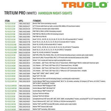 TRUGLO Tritium Pro Night Sights, Compatible with Walther P99 and PPQ | Compact Durable Glow-in-The-Dark Front & Rear Handgun Sight Set with White Focus Lock Front Ring