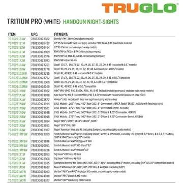 TRUGLO Tritium Pro Night Sights, Compatible with Walther P99 and PPQ | Compact Durable Glow-in-The-Dark Front & Rear Handgun Sight Set with White Focus Lock Front Ring