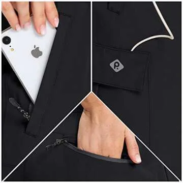 RlaGed Women’s Cargo Hiking Pants Lightweight Joggers Quick Dry Water Resistant Outdoor Fishing UPF 50+ Sweatpants with Zipper Pockets Black l