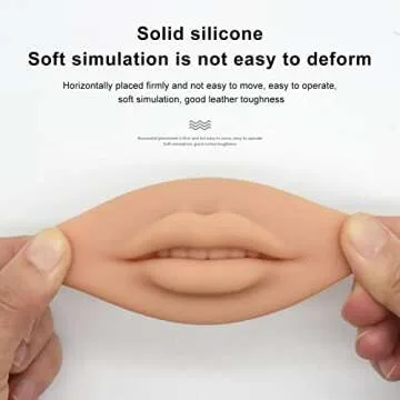 Silicone Lip Model, Soft Silicone Mouth Model, Flexible Silicone Practice Skin, Silicone False Lip Model for Education Display, Rubber Simulation Mouth for Makeup Artists Teaching Instructions