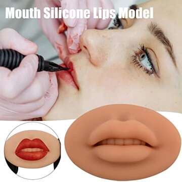 Silicone Lip Model, Soft Silicone Mouth Model, Flexible Silicone Practice Skin, Silicone False Lip Model for Education Display, Rubber Simulation Mouth for Makeup Artists Teaching Instructions