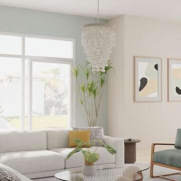 Kouboo 1050127 Seashell Ceiling Chandelier, White