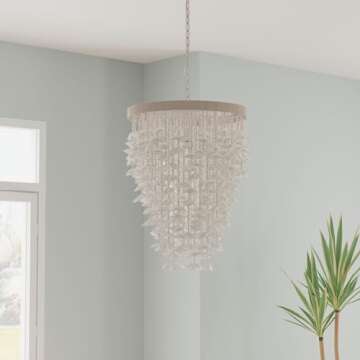 Kouboo 1050127 Seashell Ceiling Chandelier, White