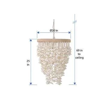 Kouboo 1050127 Seashell Ceiling Chandelier, White