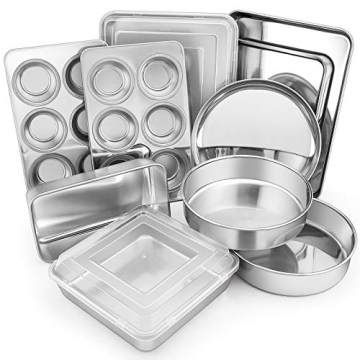 E-far 12-Piece Non-Toxic Stainless Steel Bakeware Set