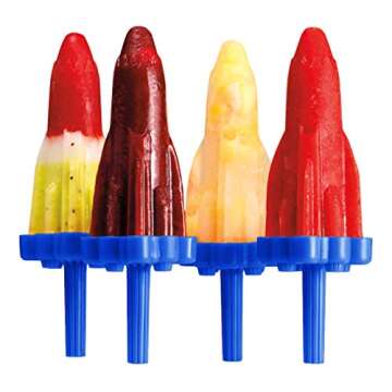 Tovolo, Drip-Guard Handle, 2.5 Ounce, Set of 6 Ice Pop Molds Rocket Popsicle Makers with Reusable Sticks, Mess Frozen Treats, Dishwasher Safe & BPA-Free, Blue