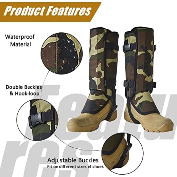 Ueasy Waterproof Leg Gaiters for Outdoor Protection