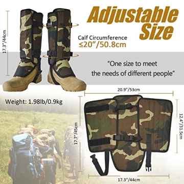 Ueasy Waterproof Leg Gaiters for Outdoor Protection