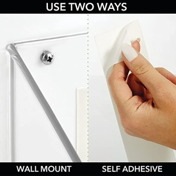 mDesign Clear Plastic Wall Mount Storage Baskets 2 Pack